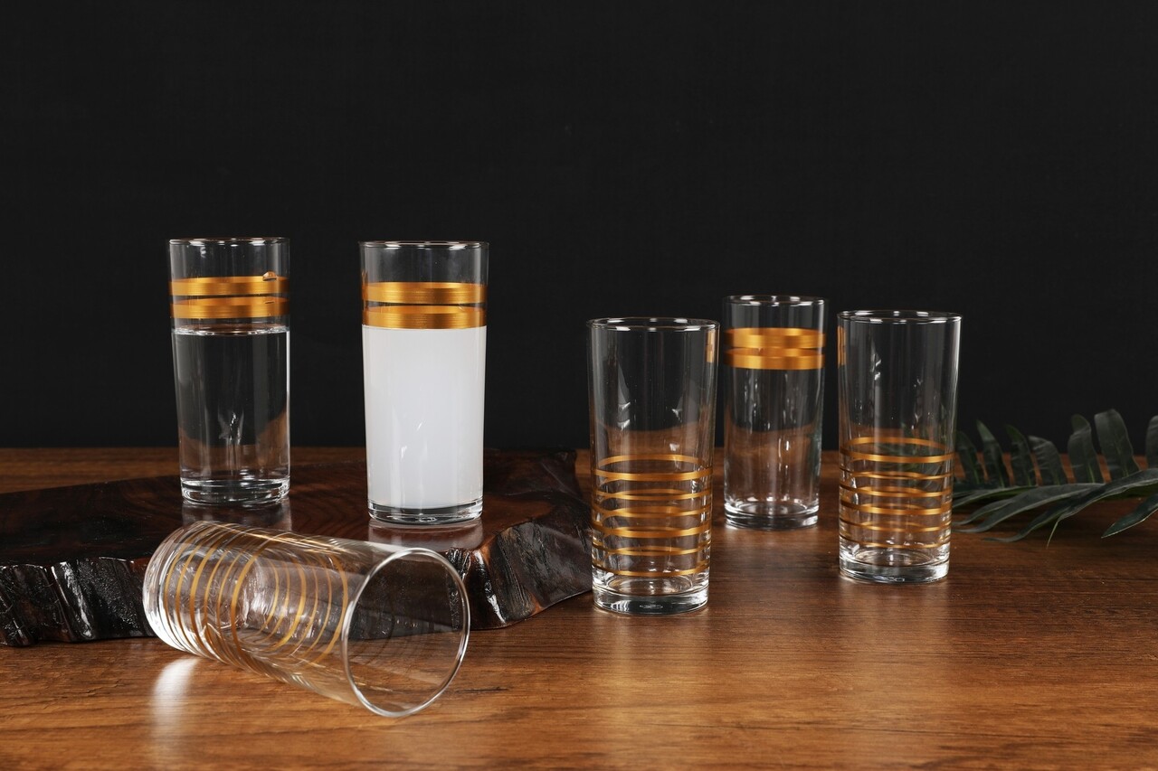 Set 6 pahare LINES019, Mia, 225 ml, sticla - imagine 3